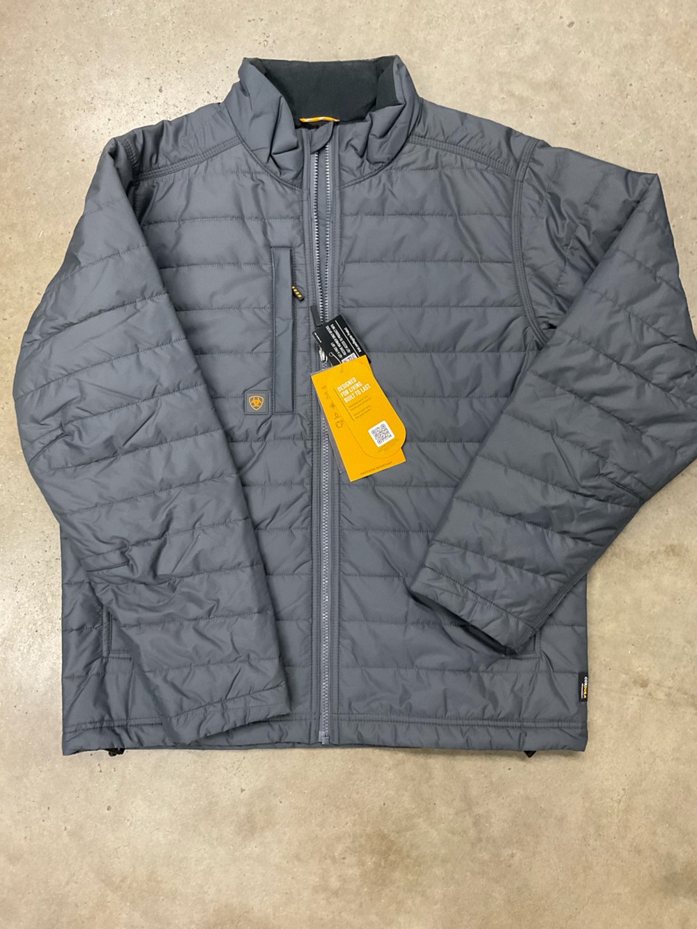 Ariat Men's Quilted Puffer Jacket in Charcoal Gray